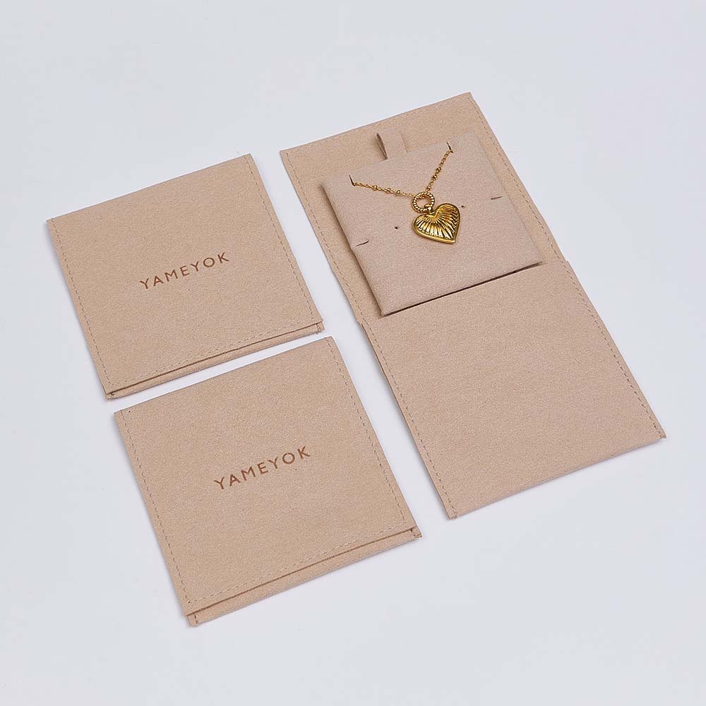 Manufacturer custom logo small microfiber earring jewelry bag with insert pad