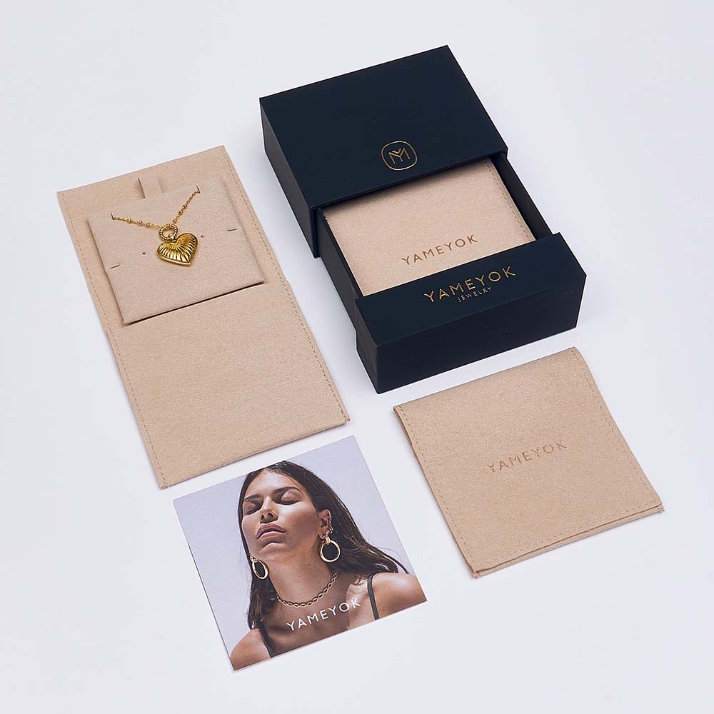 Factory luxury custom logo envelope microfiber jewellery bag