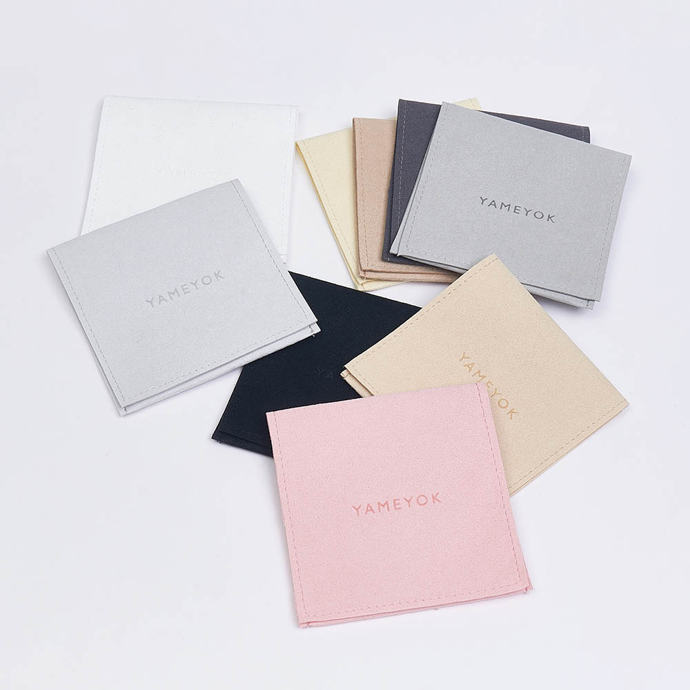Manufacturer custom logo small microfiber earring jewelry bag with insert pad