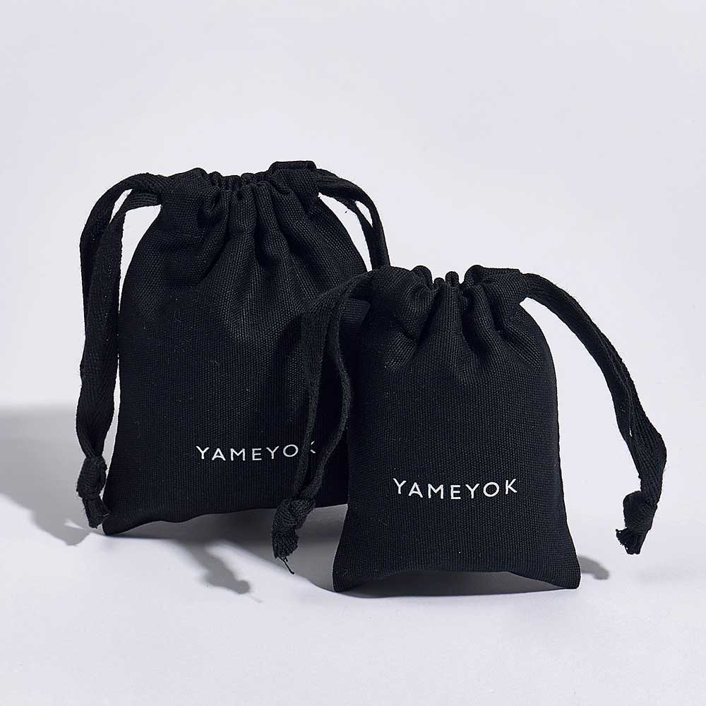 Eco friendly custom logo drawstring cotton jewelry bags packaging