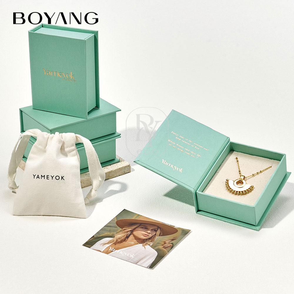 Boyang Custom Small Book Shape Paper Jewelry Box