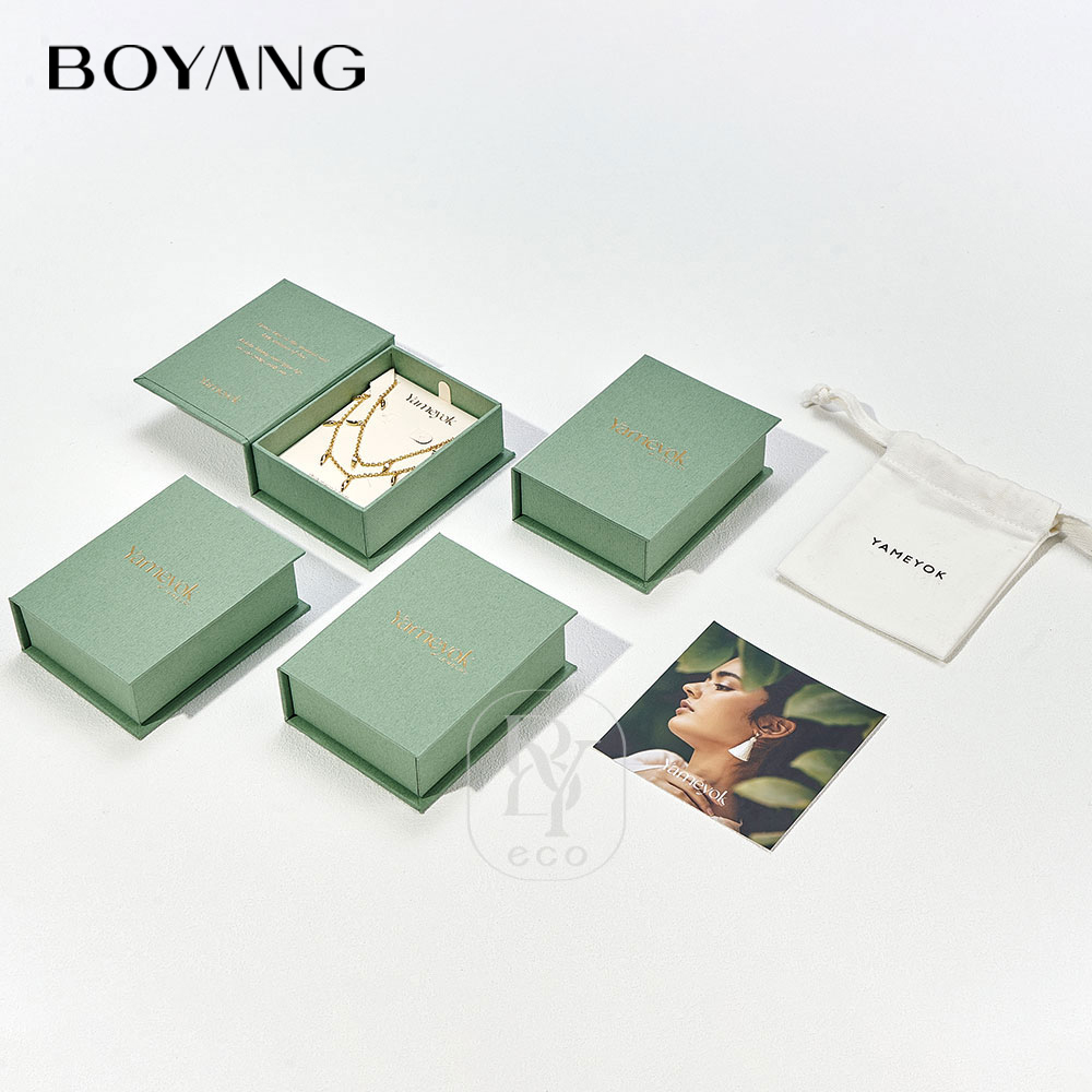 Boyang Custom Recyclable Paper Gift Packaging Small Jewelry Box