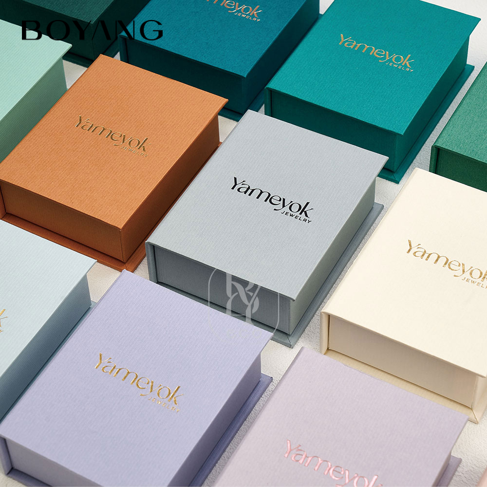 Boyang Custom Recyclable Paper Gift Packaging Small Jewelry Box