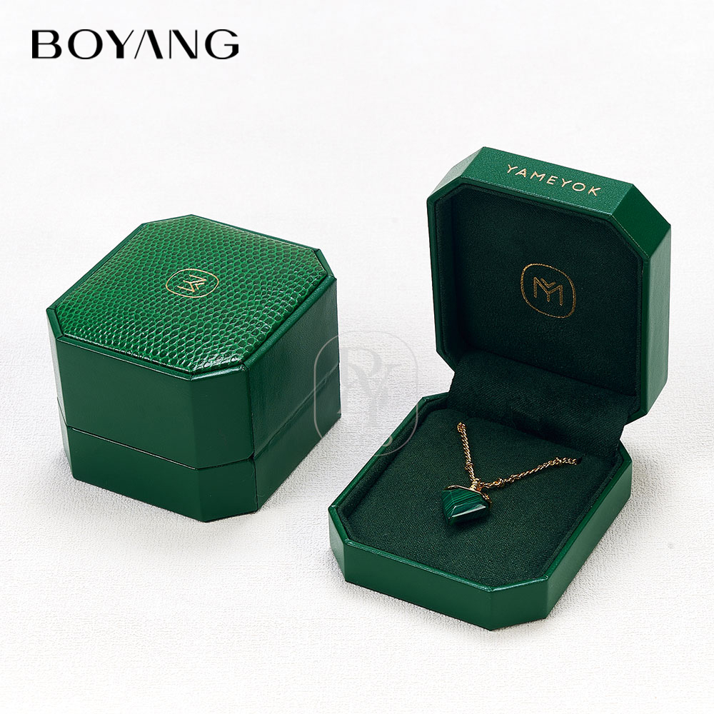 Boyang Custom PU Leather Green Luxury Jewelry Box