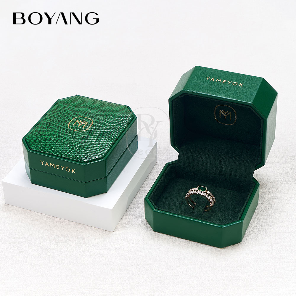 Boyang Custom PU Leather Green Luxury Jewelry Box