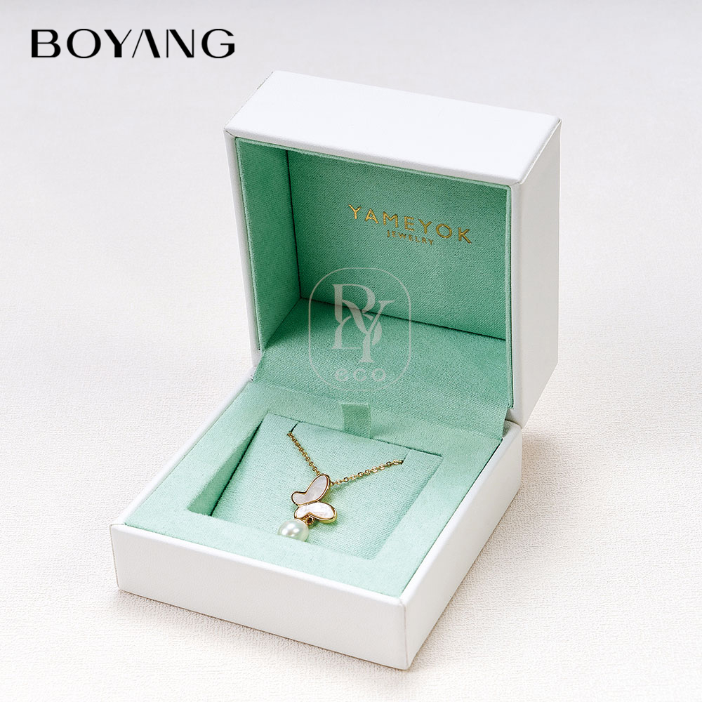 Boyang Custom PU Leather Luxury Jewelry Packaging Necklace Gift Box
