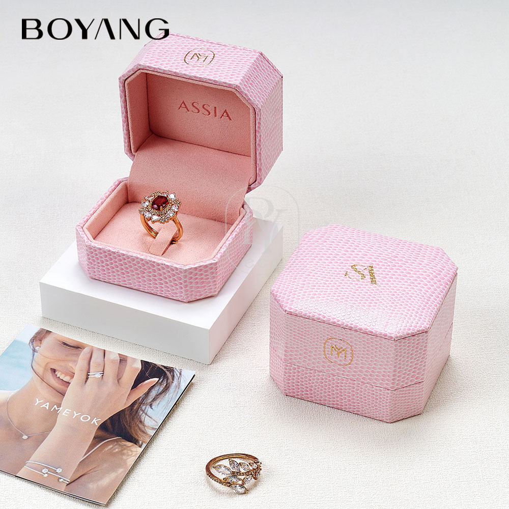Boyang Custom PU Leather Luxury Earring Necklace Ring jewelry Box