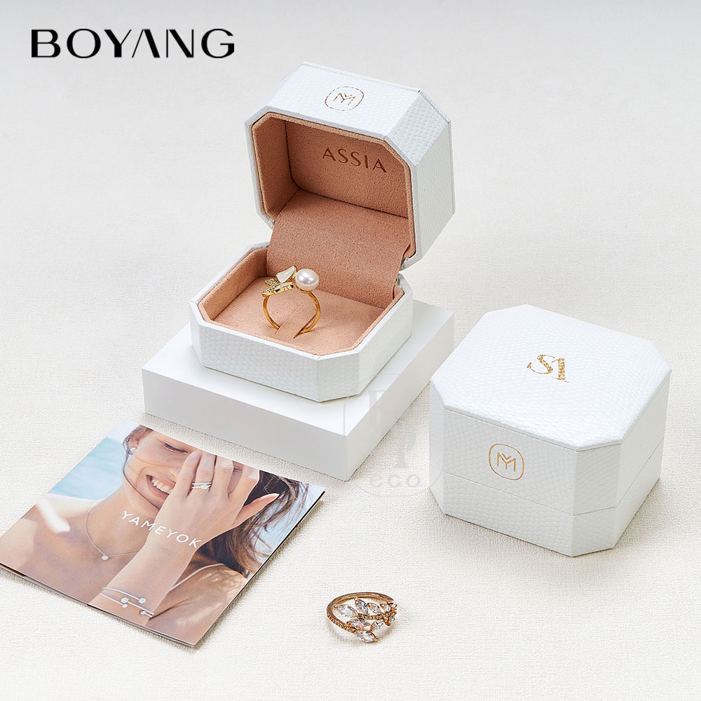 Boyang Custom PU Leather Luxury Earring Necklace Ring jewelry Box