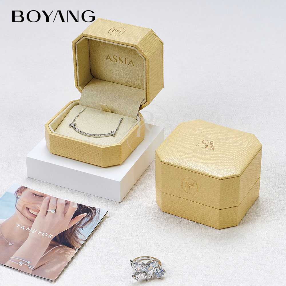 Boyang Custom PU Leather Luxury Earring Necklace Ring jewelry Box