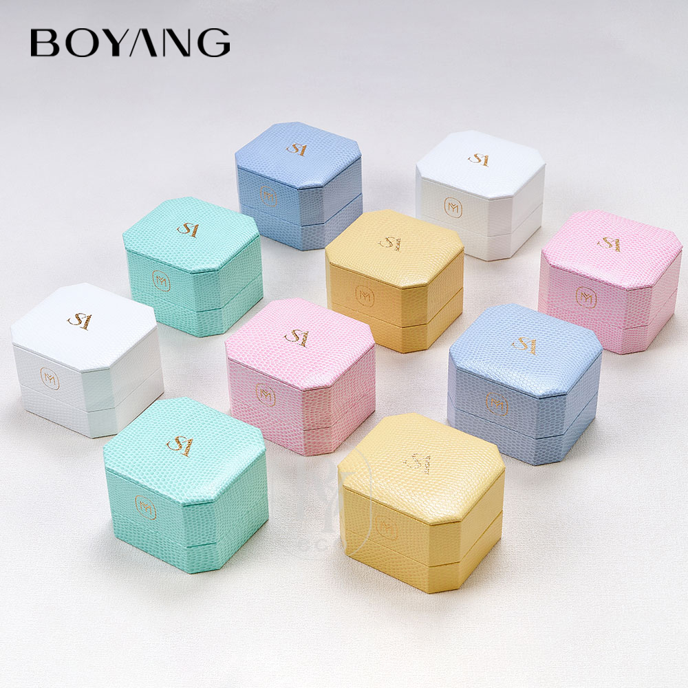 Boyang Custom PU Leather Luxury Earring Necklace Ring jewelry Box