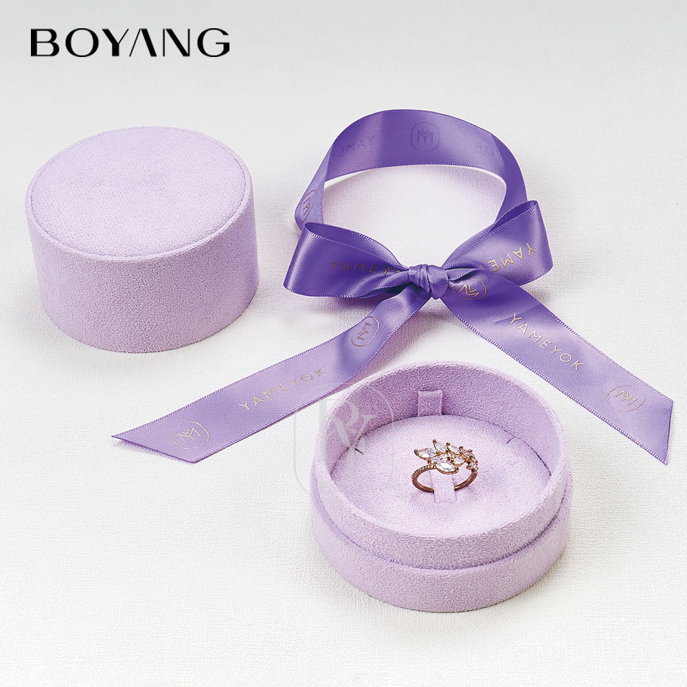 Boyang Custom Luxury Jewelry Gift Packaging Velvet Ring Box