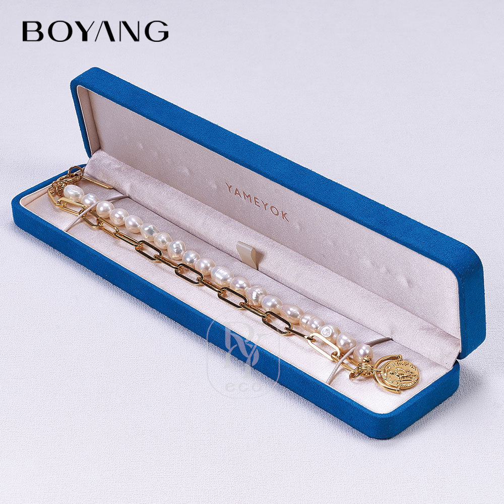 Boyang Custom Luxury Gift Packaging Velvet Jewelry Set Box