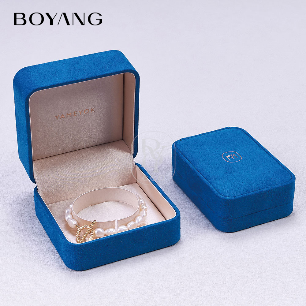 Boyang Custom Luxury Gift Packaging Velvet Jewelry Set Box