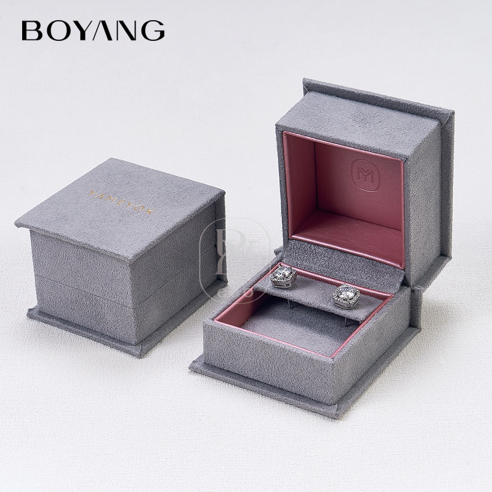 Boyang Custom Luxury Gift Packaging Velvet Jewelry Box for Women