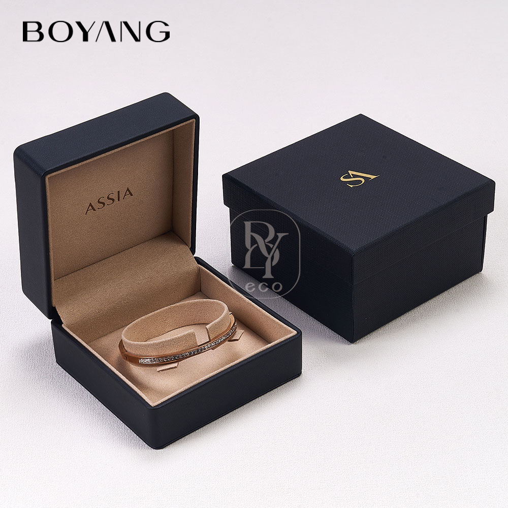 Boyang Custom Luxury Gift Packaging Set Black Jewelry Box