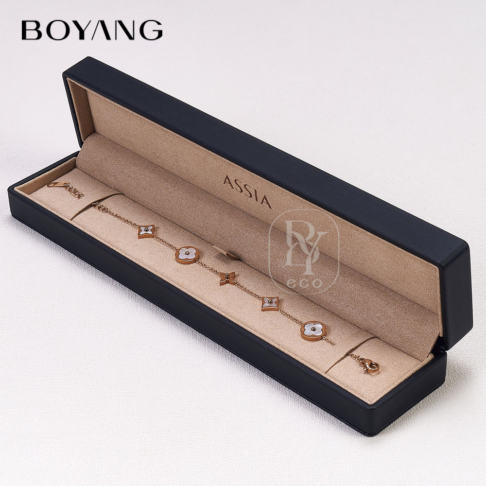 Boyang Custom Luxury Gift Packaging Set Black Jewelry Box