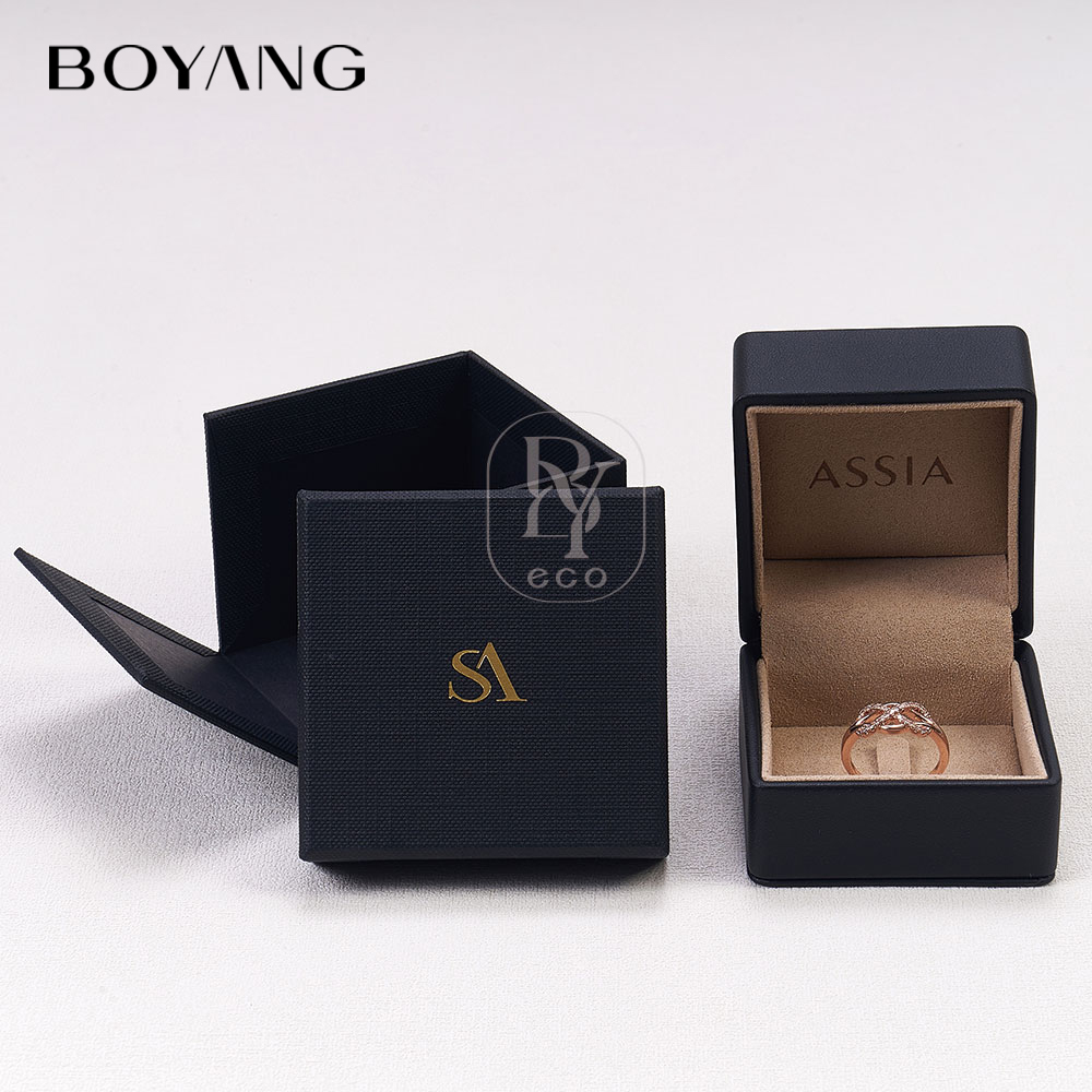 Boyang Custom Luxury Gift Packaging Set Black Jewelry Box