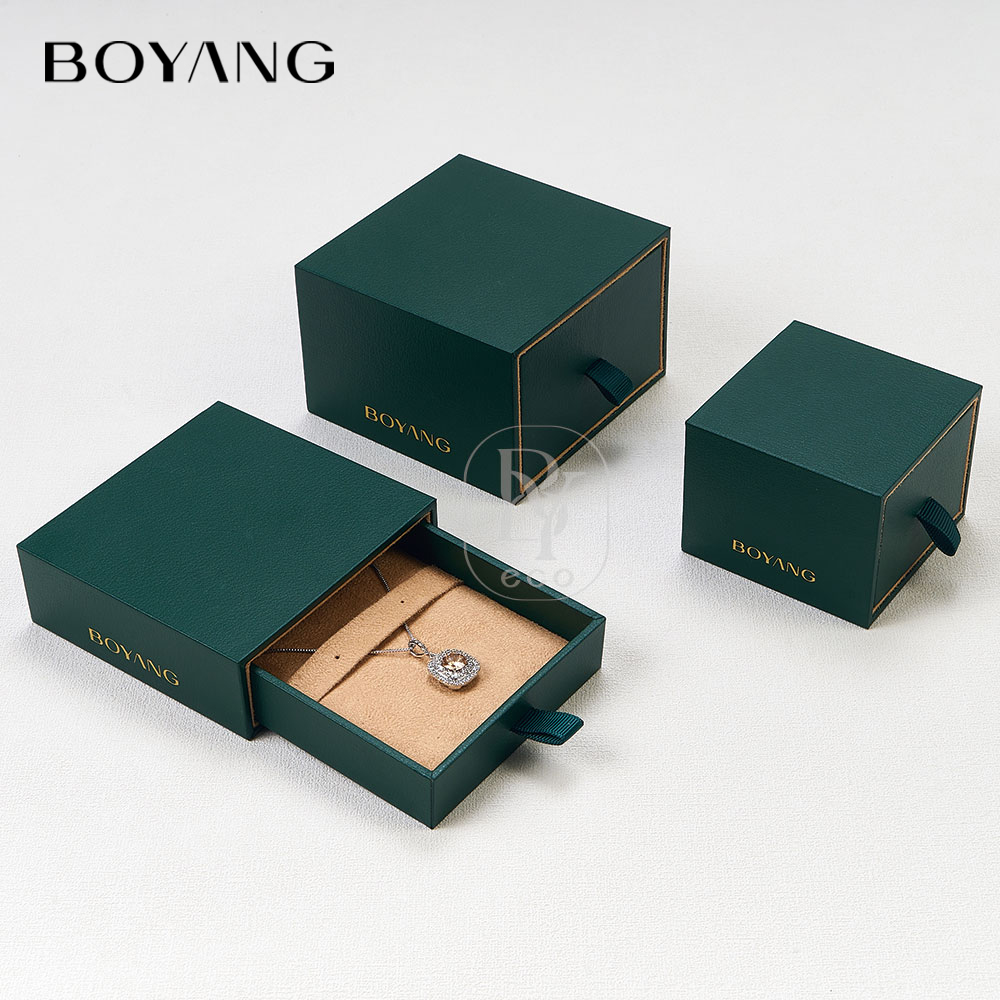 Boyang Custom Leather Drawer Luxury Jewelry Packaging Box