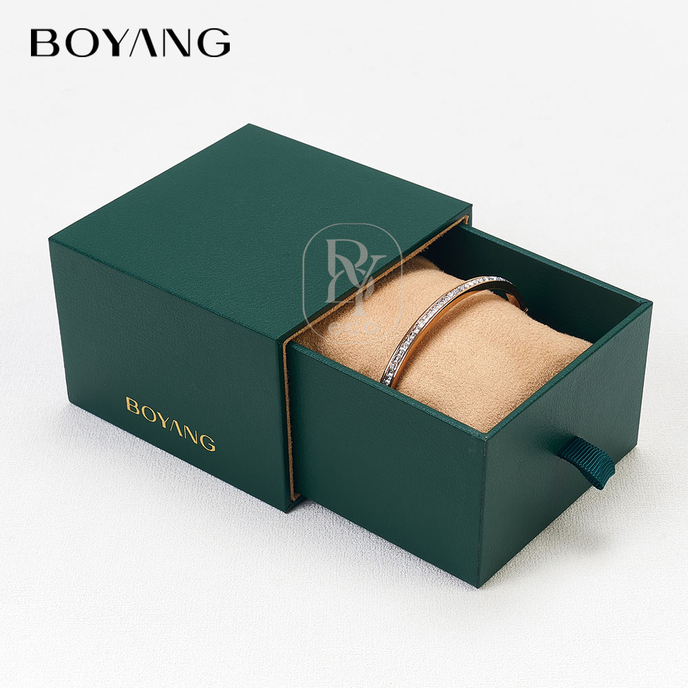 Boyang Custom Leather Drawer Luxury Jewelry Packaging Box