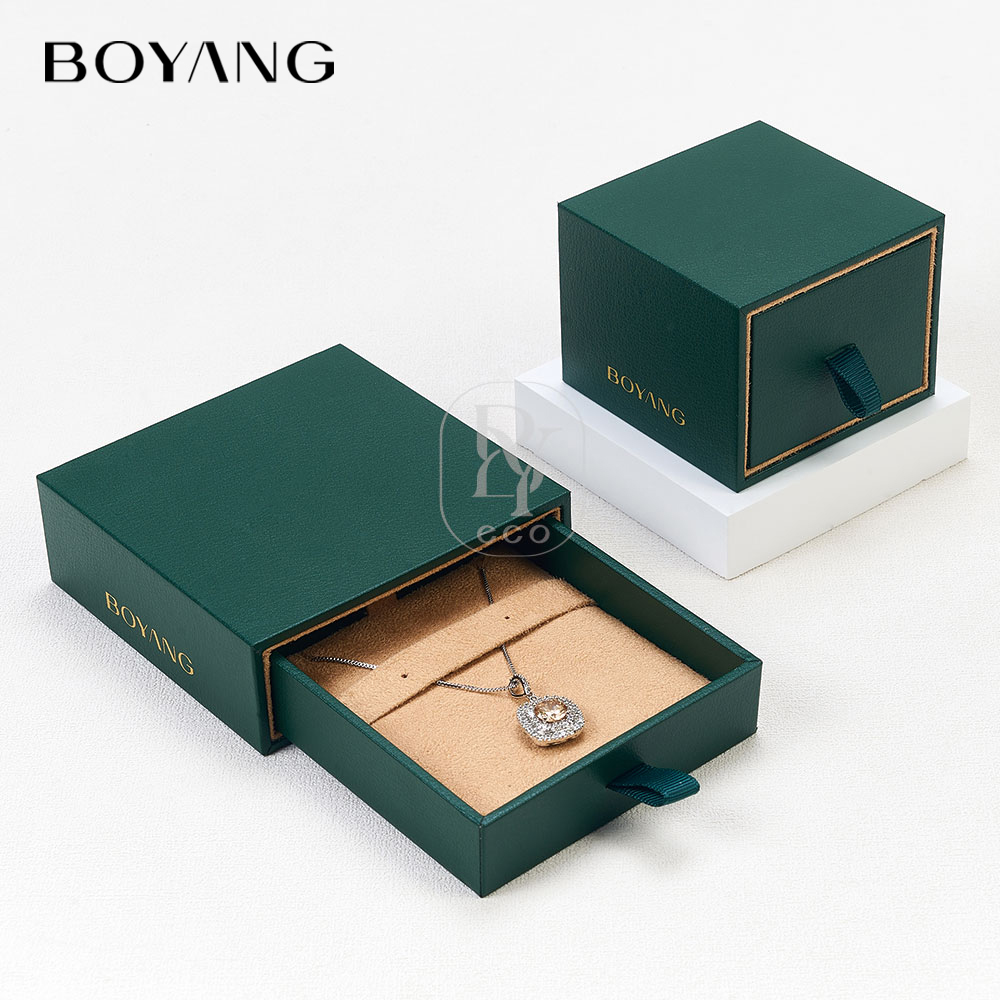 Boyang Custom Leather Drawer Luxury Jewelry Packaging Box