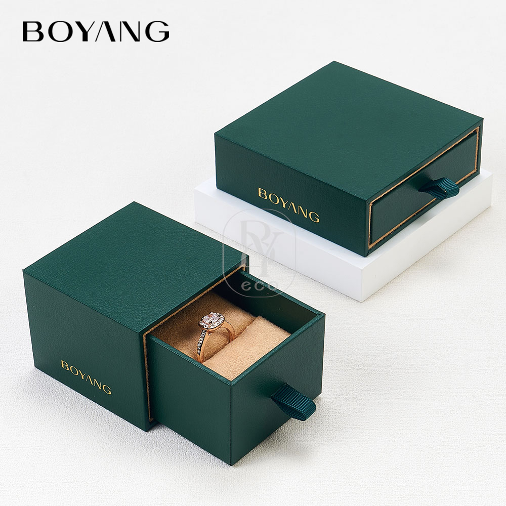 Boyang Custom Leather Drawer Luxury Jewelry Packaging Box