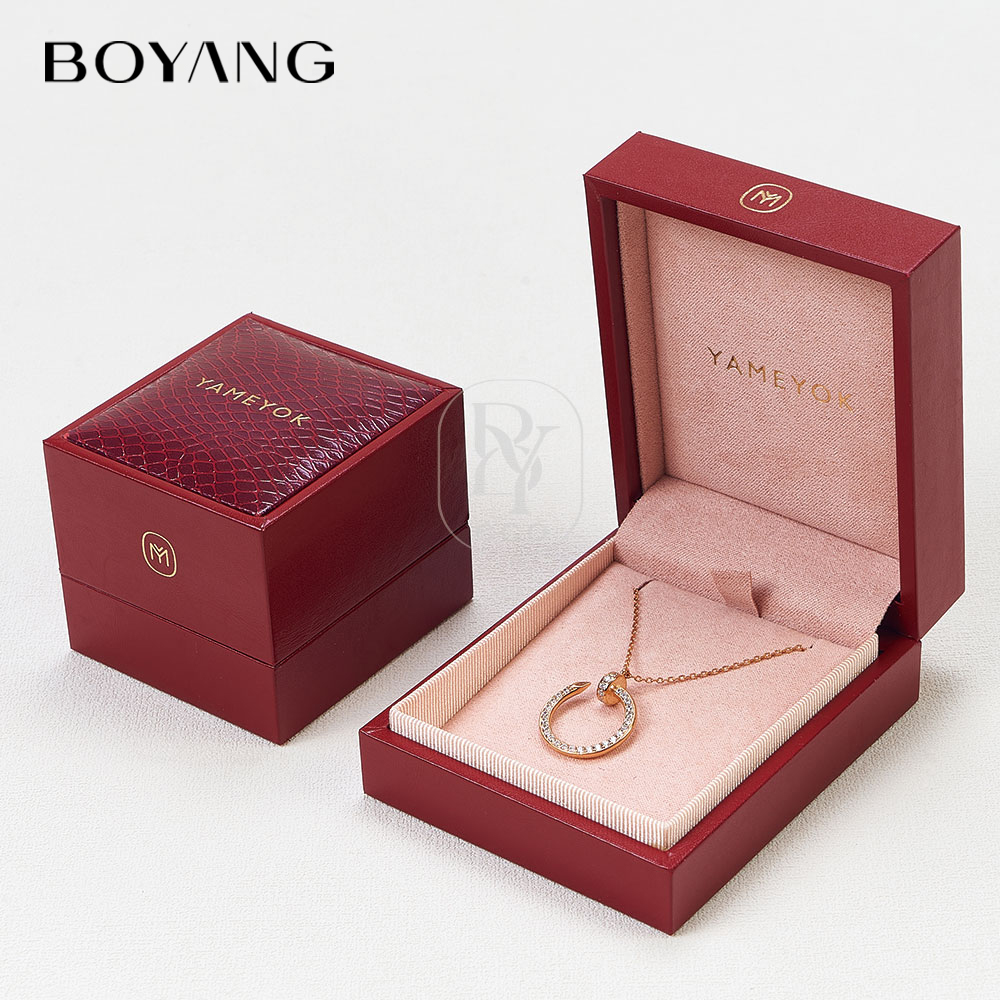 Boyang Custom Luxury PU Leather Plastic Jewelry Box