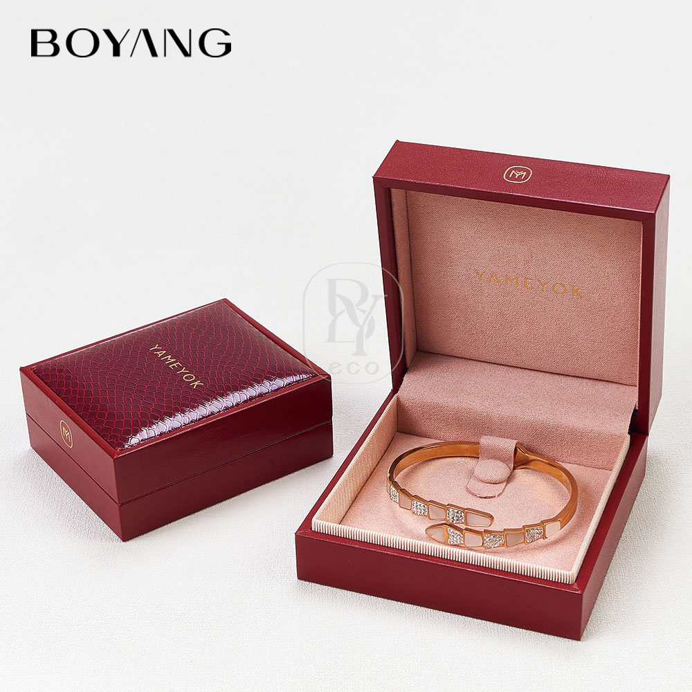 Boyang Custom Luxury PU Leather Plastic Jewelry Box