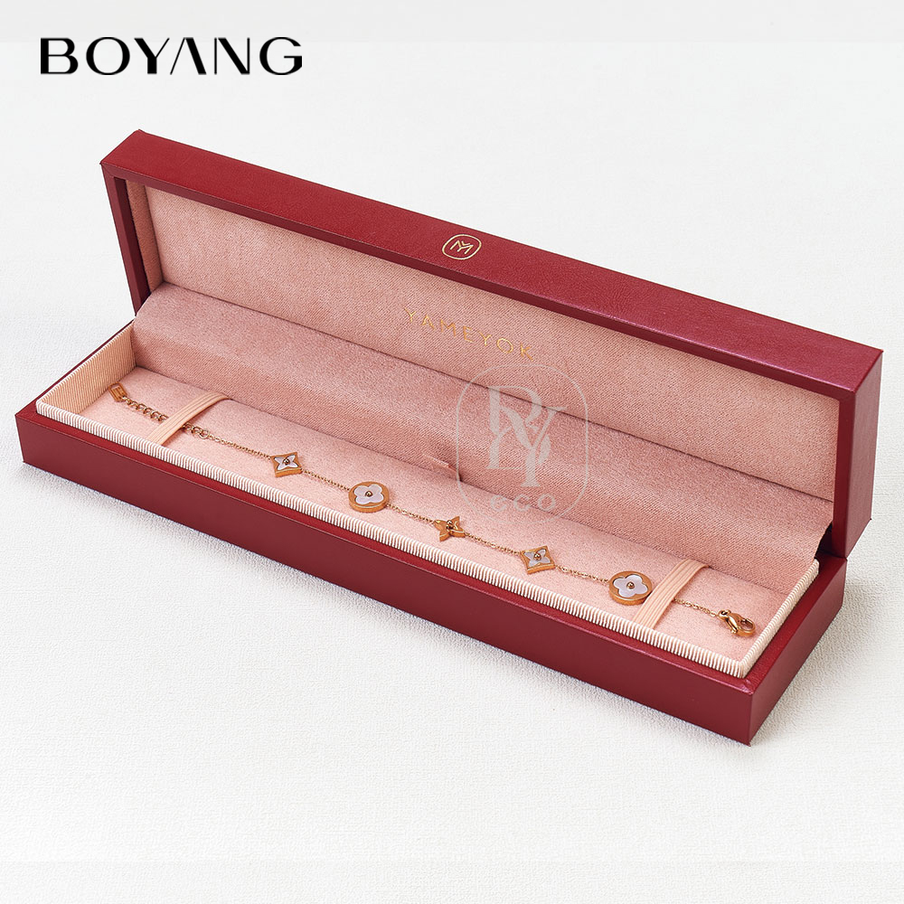 Boyang Custom Luxury PU Leather Plastic Jewelry Box