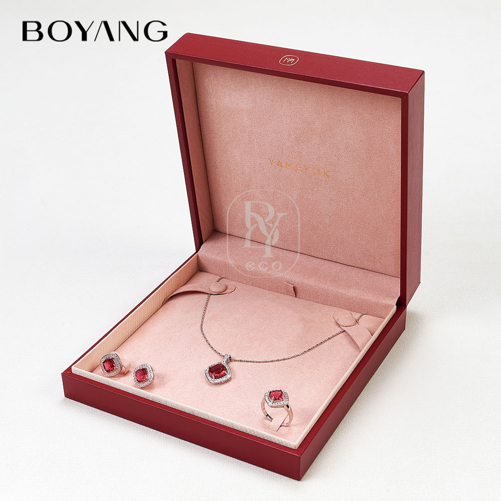 Boyang Custom Luxury PU Leather Plastic Jewelry Box
