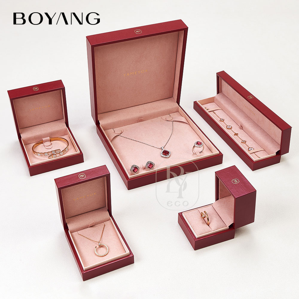 Boyang Custom Luxury PU Leather Plastic Jewelry Box
