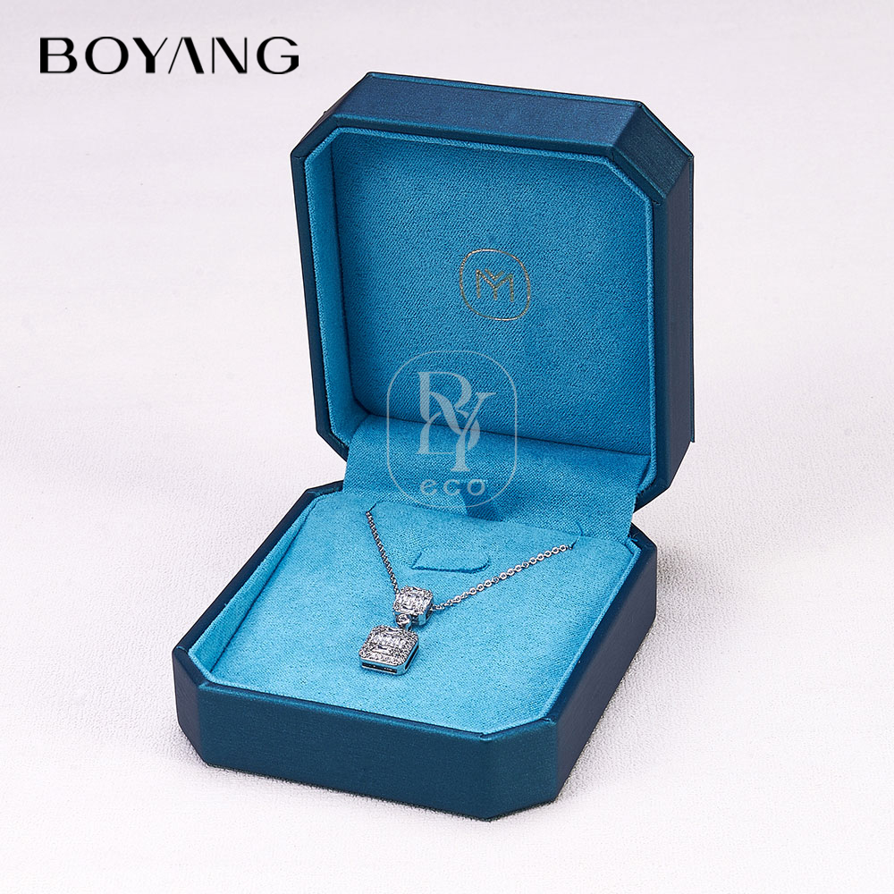Boyang Custom Luxury Leather Earring Necklace Ring Bracelet Set Packaging Jewelry Box