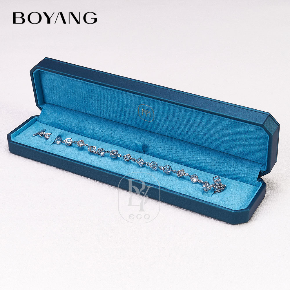 Boyang Custom Luxury Leather Earring Necklace Ring Bracelet Set Packaging Jewelry Box