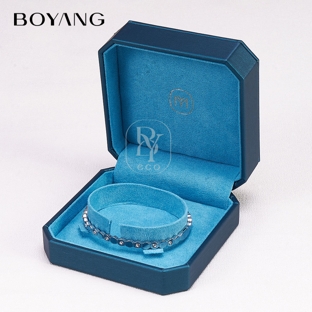 Boyang Custom Luxury Leather Earring Necklace Ring Bracelet Set Packaging Jewelry Box