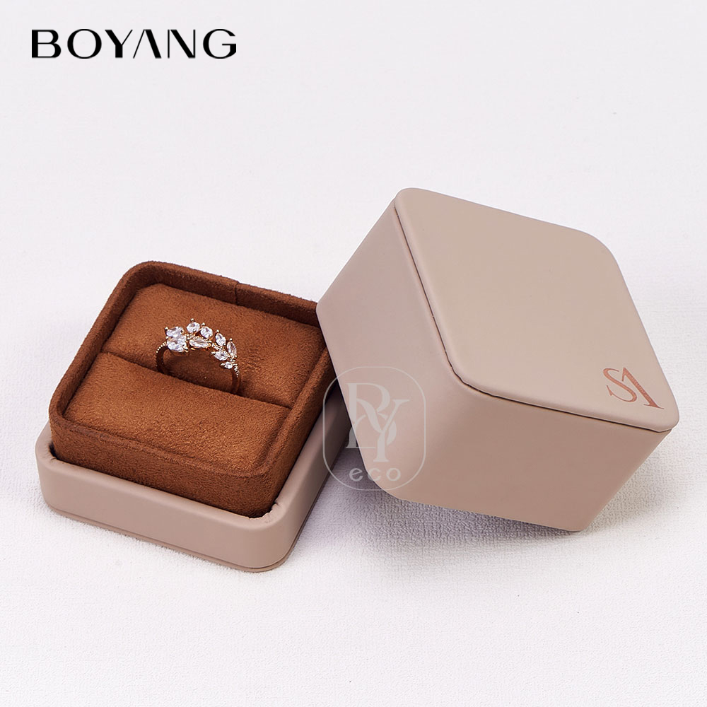 Boyang Custom Lid and Base Luxury Leather Jewelry Box Set