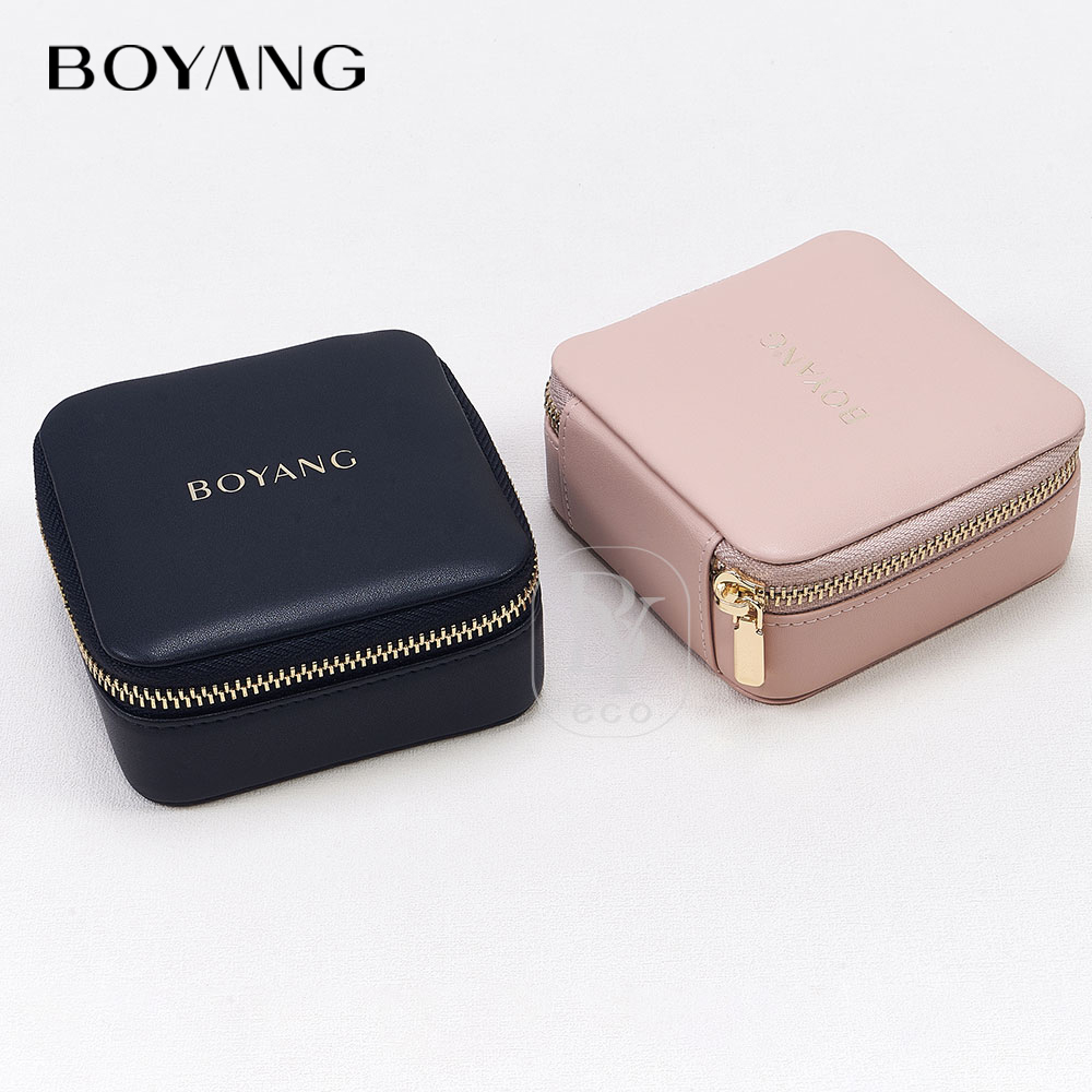 Boyang Custom PU Leather Small Travel Jewelry Storage Boxes