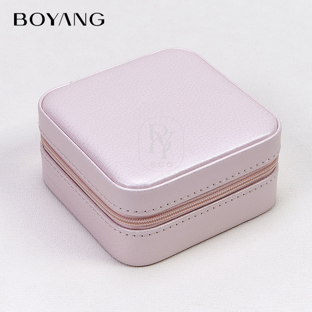  Boyang Custom Portable Travel Jewelry Storage organizer Boxes with Mirror