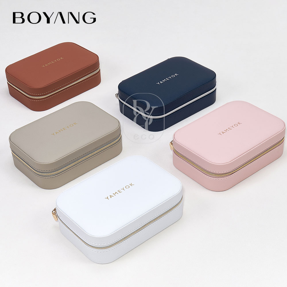 Boyang Custom Necklace Ring Earring Storage Portable Travelling Jewelry Box Organizer