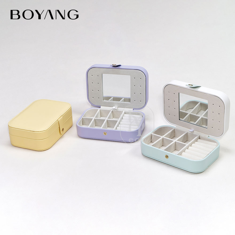 Boyang Custom PU Leather Travel Jewelry Box Organizer