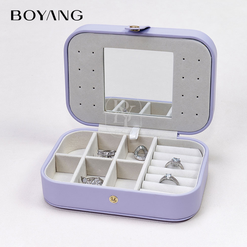 Boyang Custom PU Leather Travel Jewelry Box Organizer