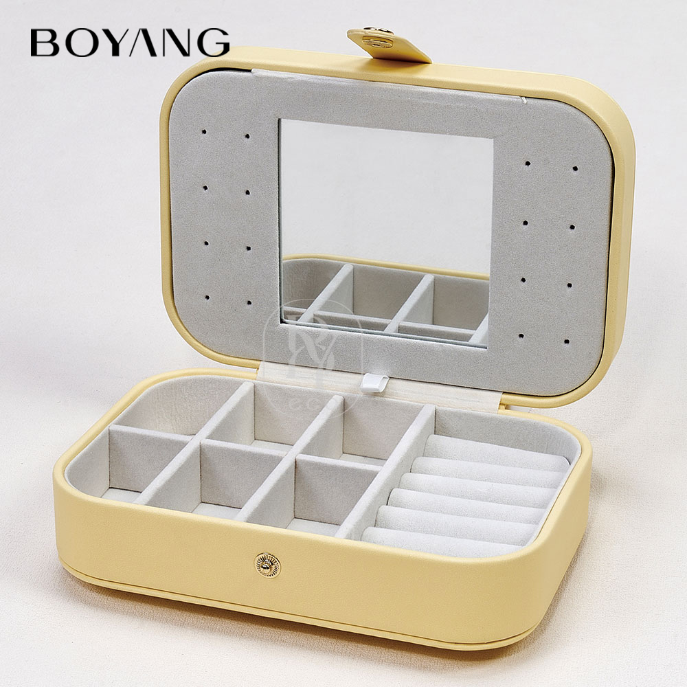 Boyang Custom PU Leather Travel Jewelry Box Organizer