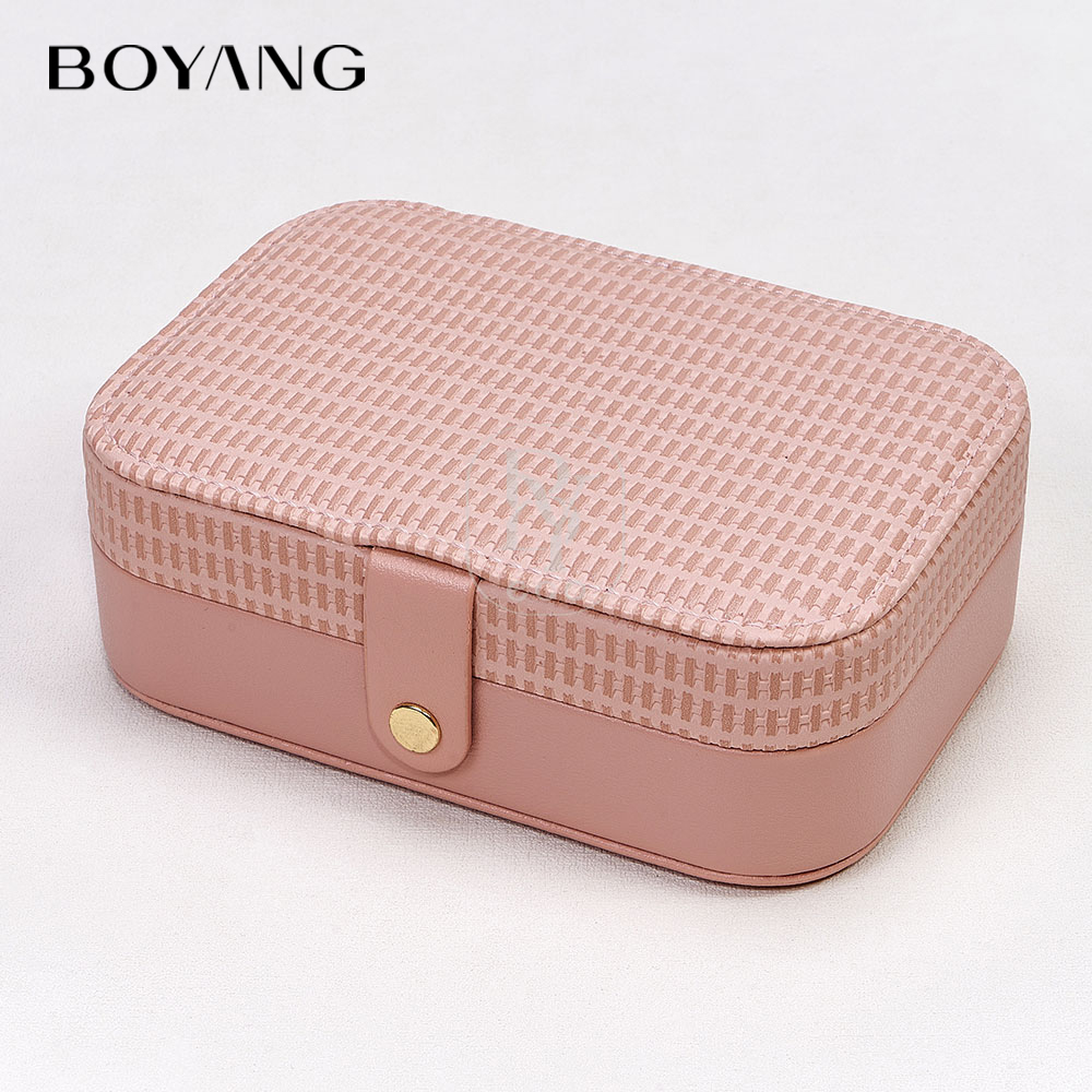 Boyang Custom Logo Pu Leather Portable Jewellery Organizer Box Travel for Women