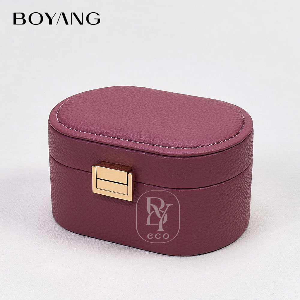 Boyang Custom Logo PU Leather Portable Jewelry Storage Box