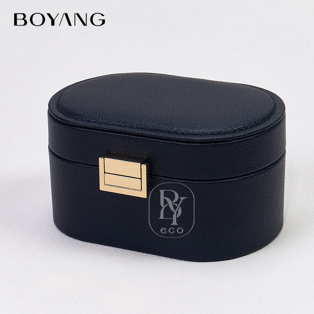 Boyang Custom Logo PU Leather Portable Jewelry Storage Box