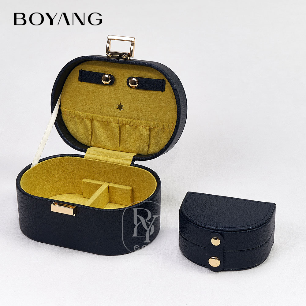 Boyang Custom Logo PU Leather Portable Jewelry Storage Box