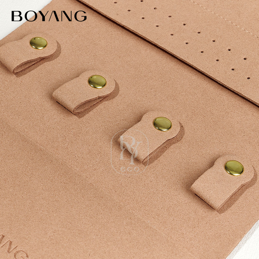 Boyang Custom Microfiber Jewelry Organizer Travel Roll Bag Jewelry Pouch