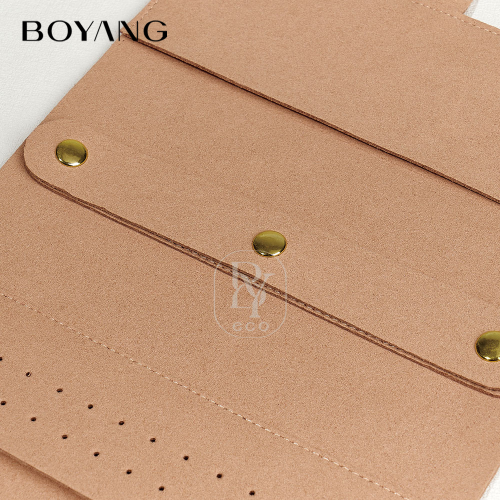 Boyang Custom Microfiber Jewelry Organizer Travel Roll Bag Jewelry Pouch