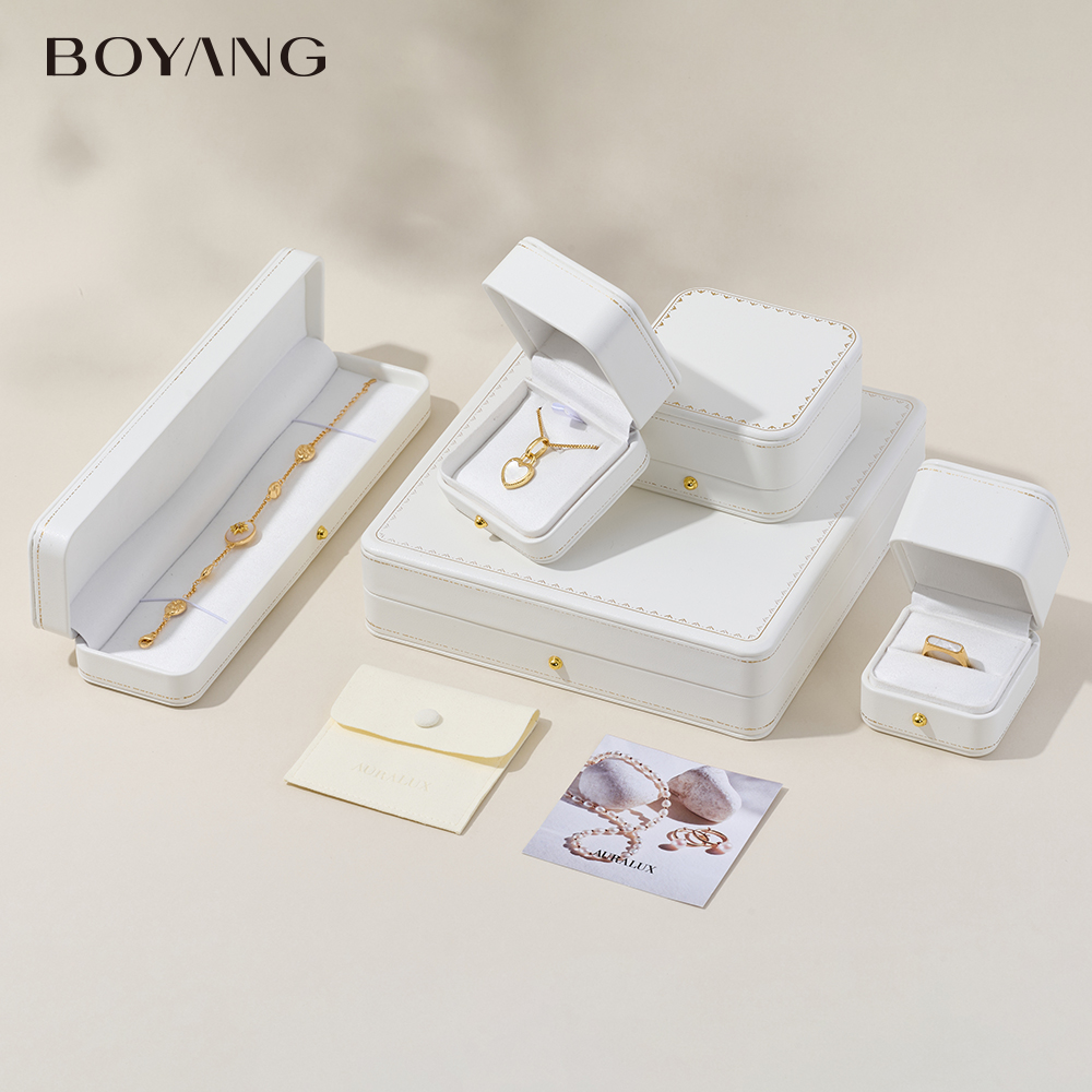 Boyang Custom Luxury White Jewelry Gift Boxes
