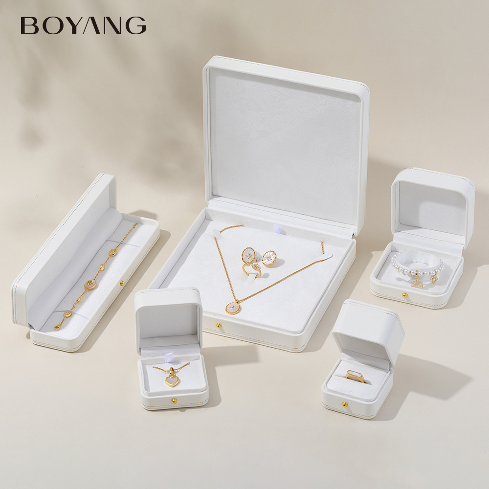 Boyang Custom Luxury White Jewelry Gift Boxes