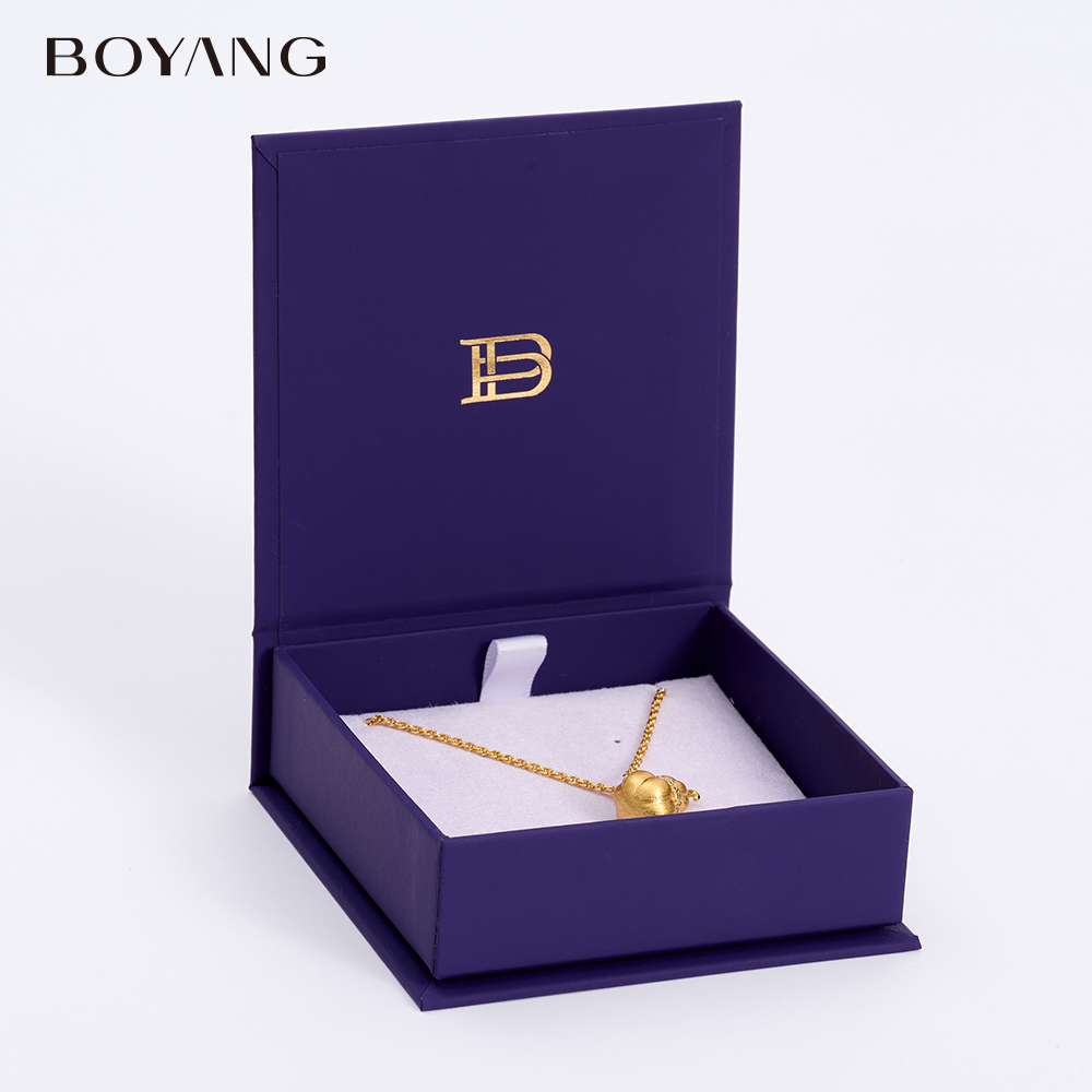 Boyang Custom Purple Paper Jewelry Packaging Box