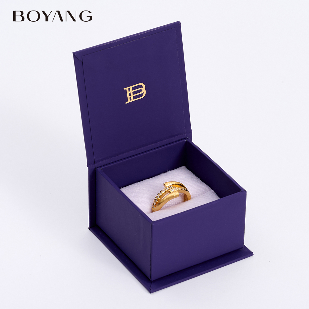 Boyang Custom Purple Paper Jewelry Packaging Box